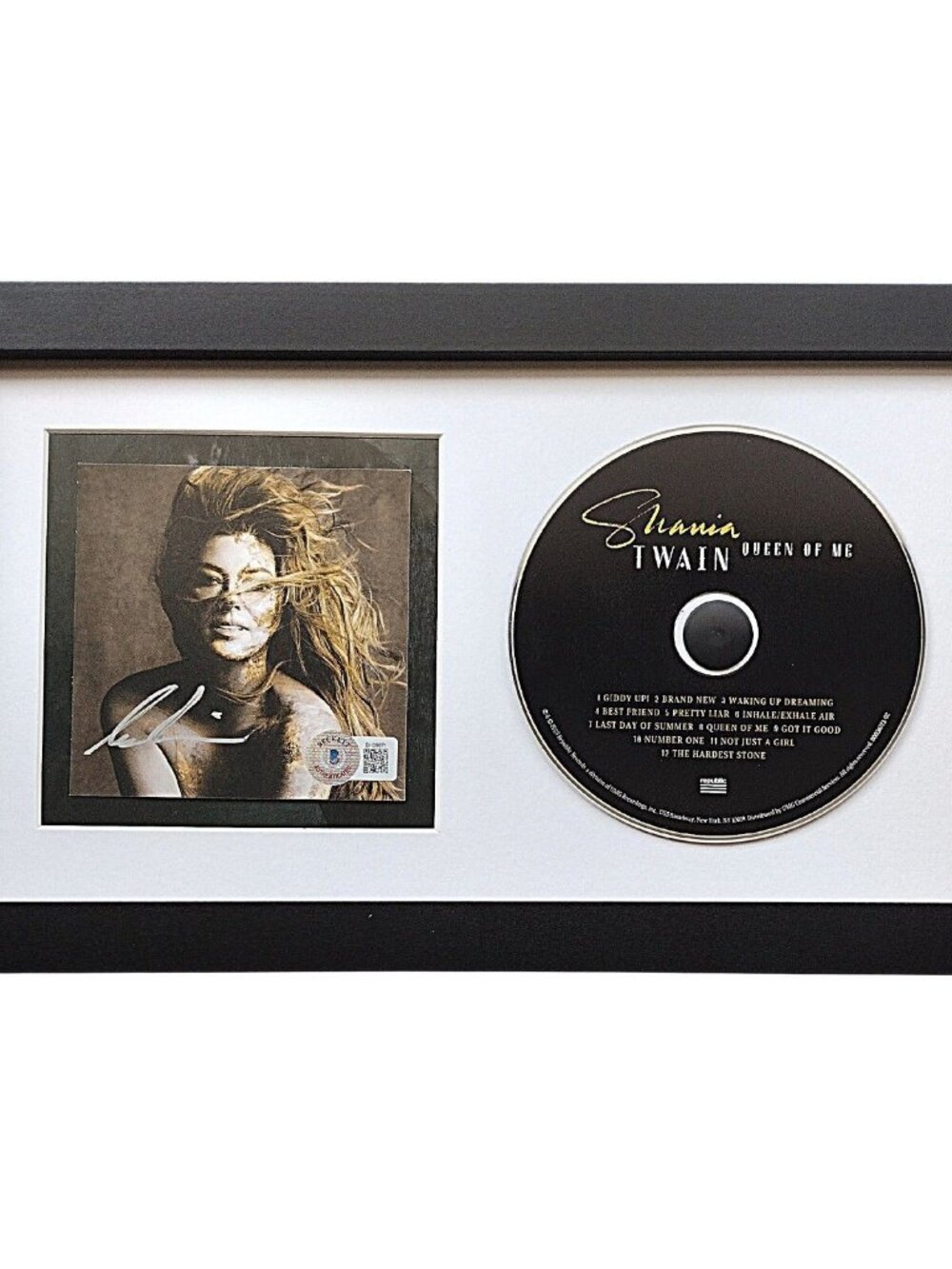 Shania Twain Signed Queen of Me CD Framed Display Beckett BAS